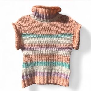 🤍 Vintage Y2K Bebe 🇮🇹 Retro Sweater Vest Top Turtleneck Sleeveless Chunky M